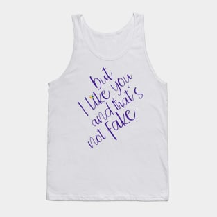 Young Royals quote: But I like you and that's not fake - purple Tank Top